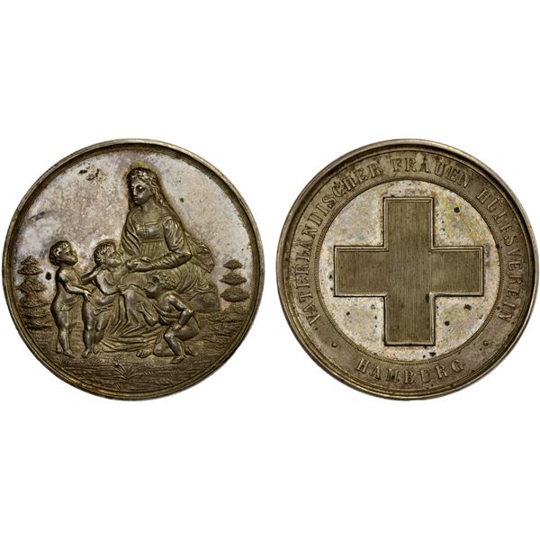 HAMBURG: Free Hanseatic City, AR medal (32.66g), ND (1889), XF