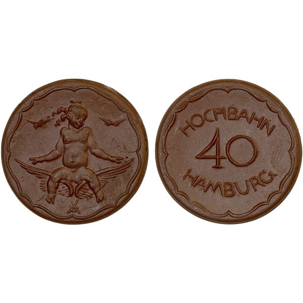 HAMBURG: 40 pfennig (3.49g), ND (1920), Unc