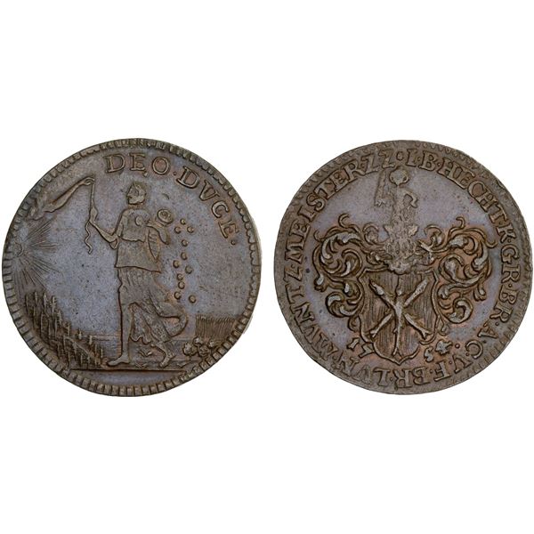 HARZ: AE münzmeisterpfennig, Zellerfeld, 1754, XF-AU
