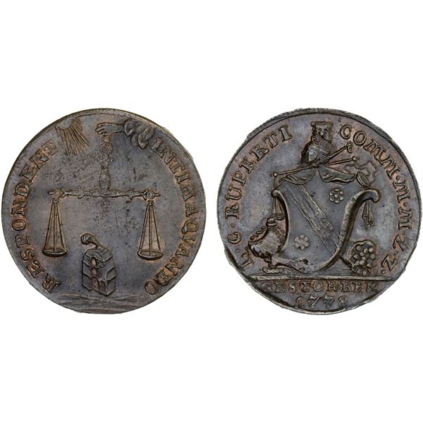 HARZ: AE münzmeisterpfennig, Zellerfeld, 1778, AU