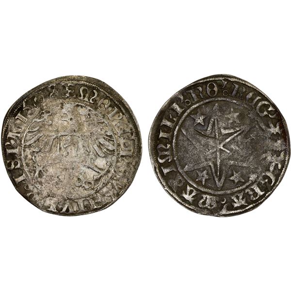 ISNY: Free Imperial City, AR batzen (3.25g), 1508, VF