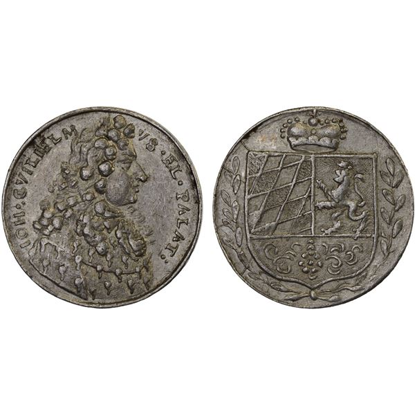 PFALZ-NEUBURG: Johann Wilhelm, 1690-1716, AR medalet (2.98g), ND (1697-1708), XF