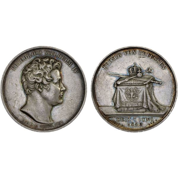 PRUSSIA: Friedrich Wilhelm IV, 1840-1861, AR medal (28.15g), 1840, AU