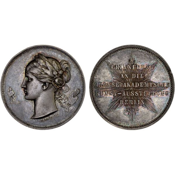 PRUSSIA: AR medal (24.85g), 1887, AU