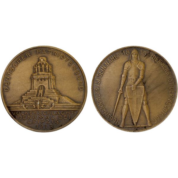 SAXONY: Friedrich August III, 1904-1918, AE medal (24.26g), 1913, Unc