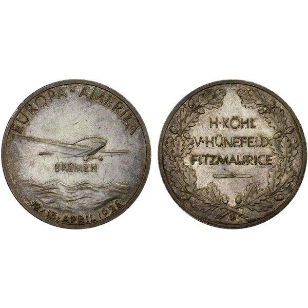 GERMANY: Weimar Republic, AR medal (25.01g), 1928, Unc