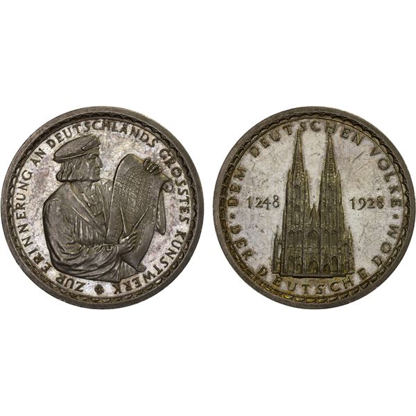 GERMANY: Weimar Republic, AR medal (24.88g), 1928, AU