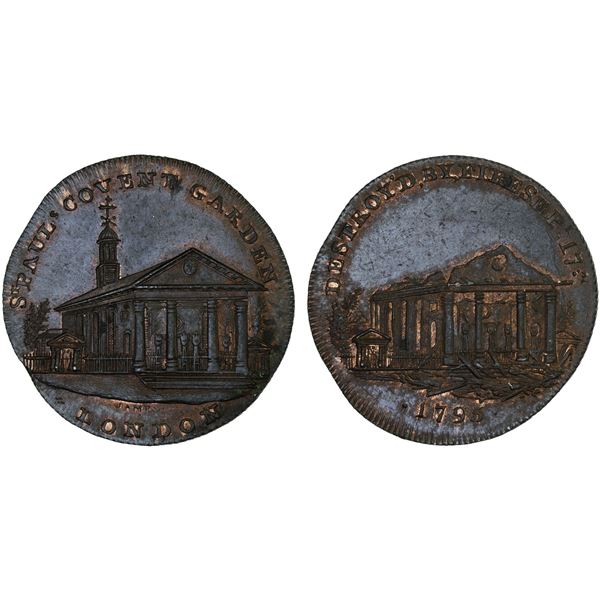 GREAT BRITAIN: AE halfpenny token (9.05g), 1795, Unc