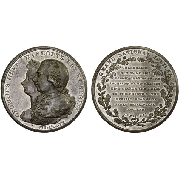 GREAT BRITAIN: George III, 1760-1820, medal (22.58g), 1809, XF-AU