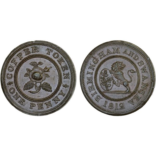 GREAT BRITAIN: AE penny token (26.28g), 1812, XF-AU
