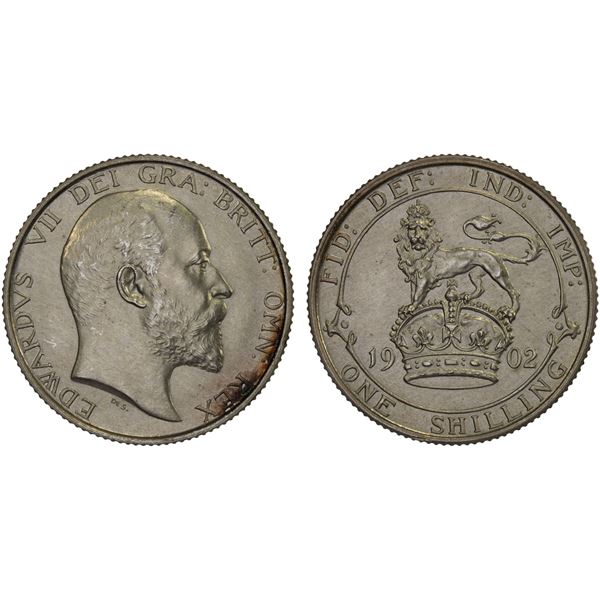 GREAT BRITAIN: Edward VII, 1901-1910, AR shilling, 1902, Proof