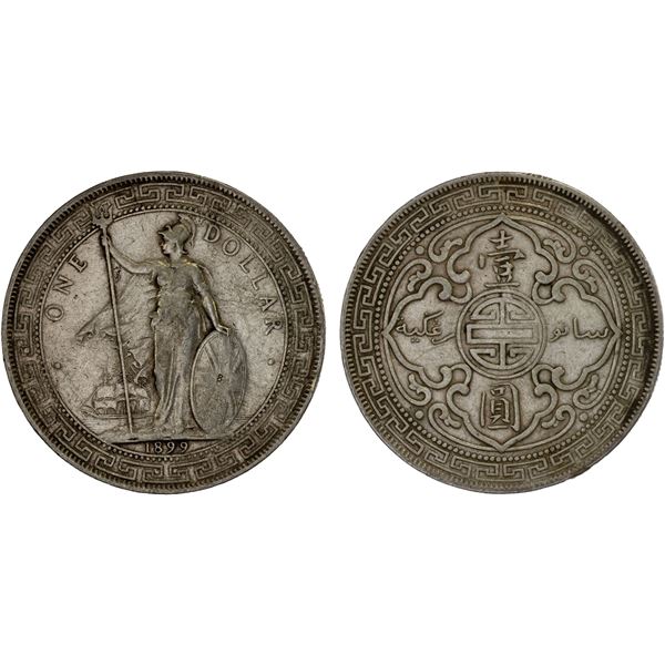 GREAT BRITAIN: AR trade dollar, 1899-B, VF