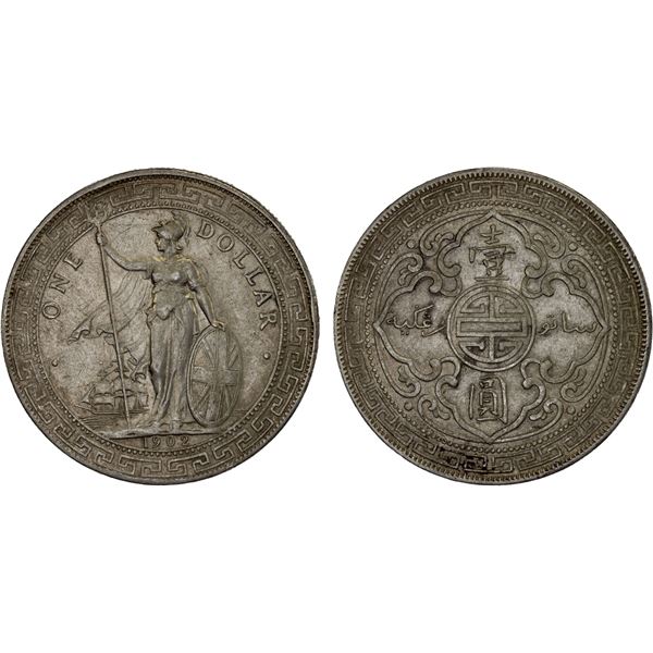 GREAT BRITAIN: AR trade dollar, 1902-B, VF