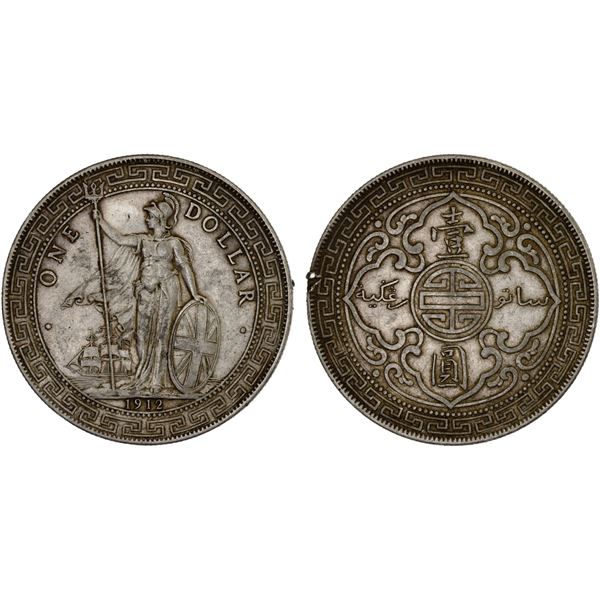 GREAT BRITAIN: AR trade dollar, 1912-B, XF