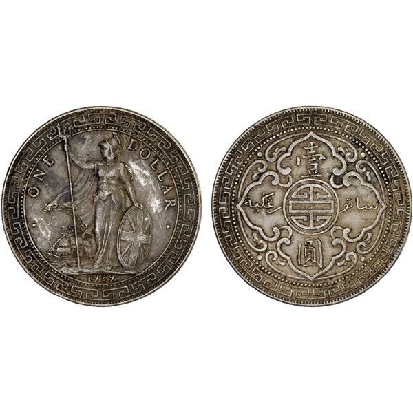 GREAT BRITAIN: AR trade dollar, 1929-B, VF