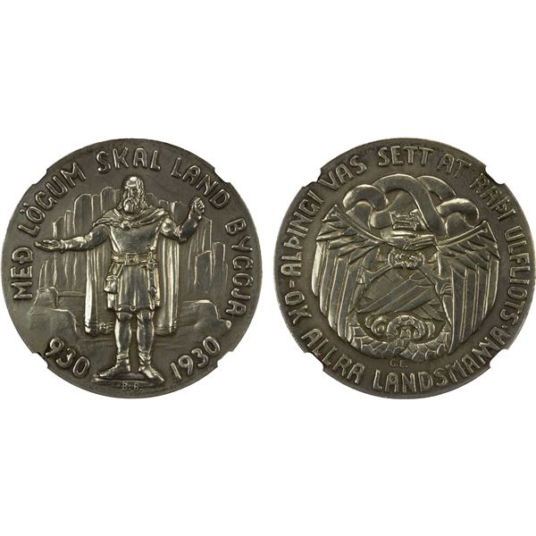ICELAND: Christian X, 1912-1944, AR 5 kronur, 1930, NGC UNC details