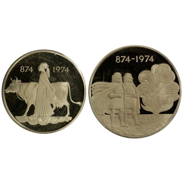 ICELAND: Republic, 2-coin proof set, 1974