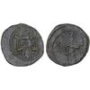 Image 1 : ITALY: SICILY: Roger II, as count, 1105-1130, AE follaro (5.59g), Messina, ca. 1127-30, Choice VF