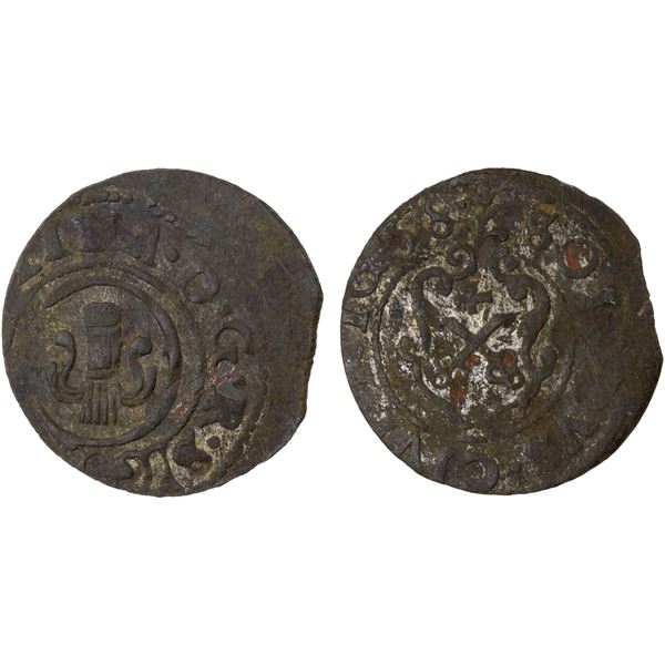 LIVONIA (SWEDISH): Christina, 1632-1654, BI solidus (0.57g), Riga, [16]58, AU