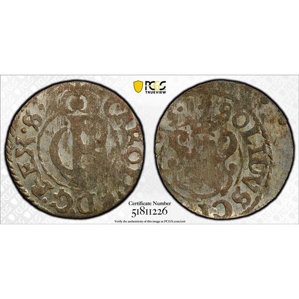 LIVONIA (SWEDISH): Christina, 1632-1654, BI solidus, Riga, [16]63, PCGS MS61