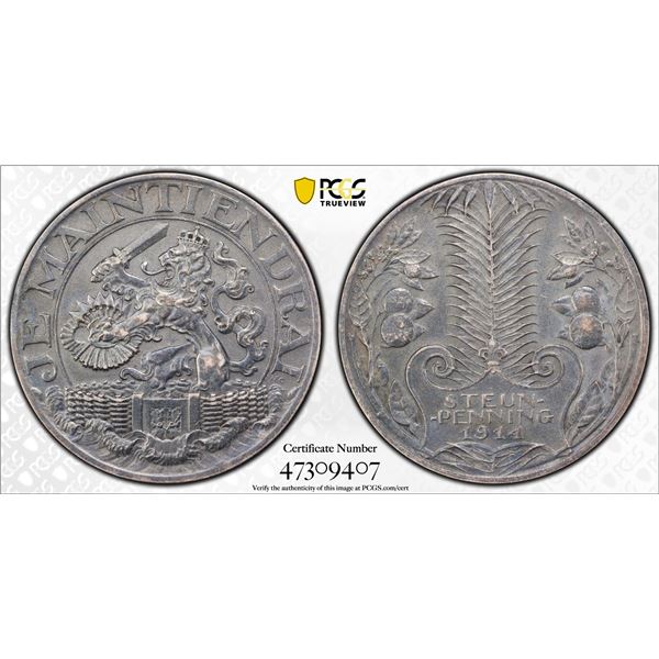 NETHERLANDS: AR token, 1914, PCGS MS62