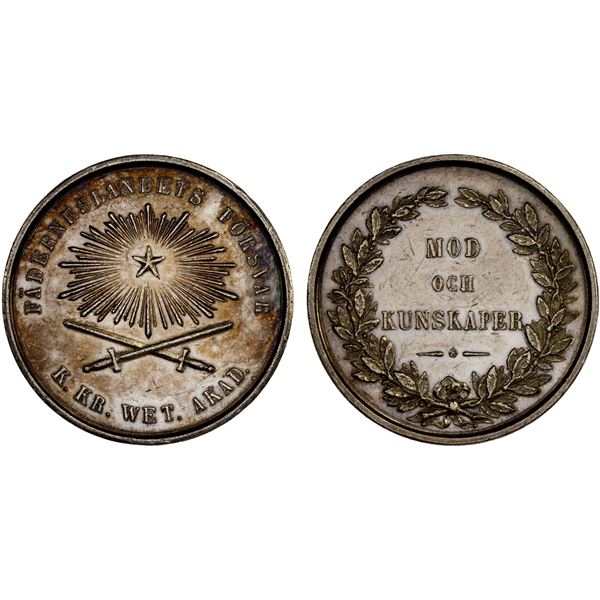 SWEDEN: AR medal (12.80g), ND (ca. 1890?), AU