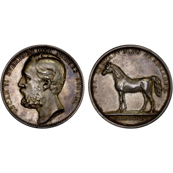 SWEDEN: AR medal (36.98g), ND (ca. 1890?), XF