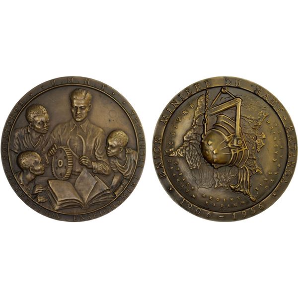 BELGIAN CONGO: AE medal (238.24g), 1956, Unc