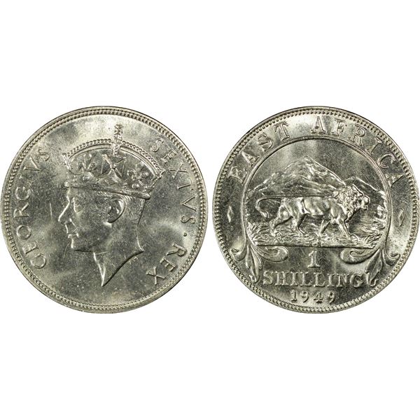 EAST AFRICA & UGANDA: George VI, 1936-1952, 1 shilling, 1949-KN, PCGS Specimen 65