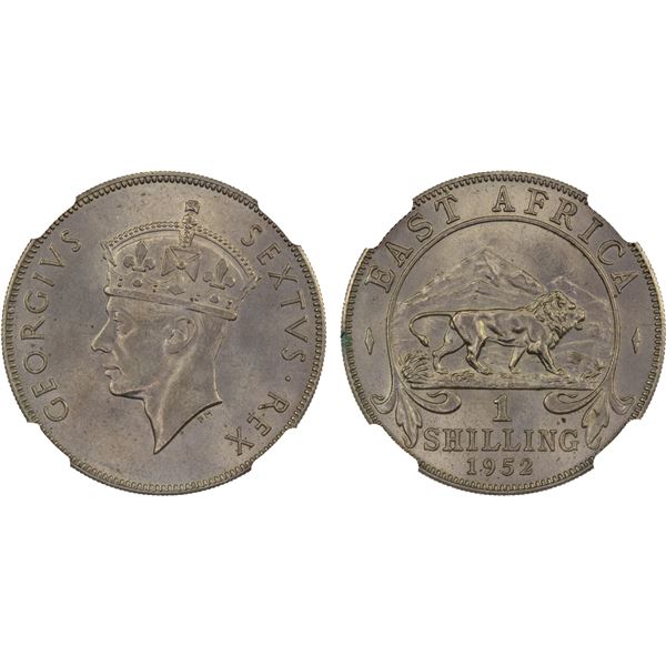 EAST AFRICA & UGANDA: George VI, 1936-1952, 1 shilling, 1952, NGC MS65