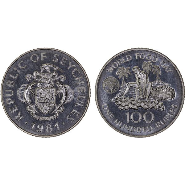 SEYCHELLES: Republic, AR 100 rupees, 1981, Brilliant Unc