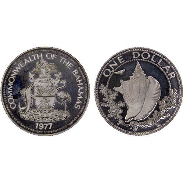 BAHAMAS: Republic, AR dollar, 1977, Proof