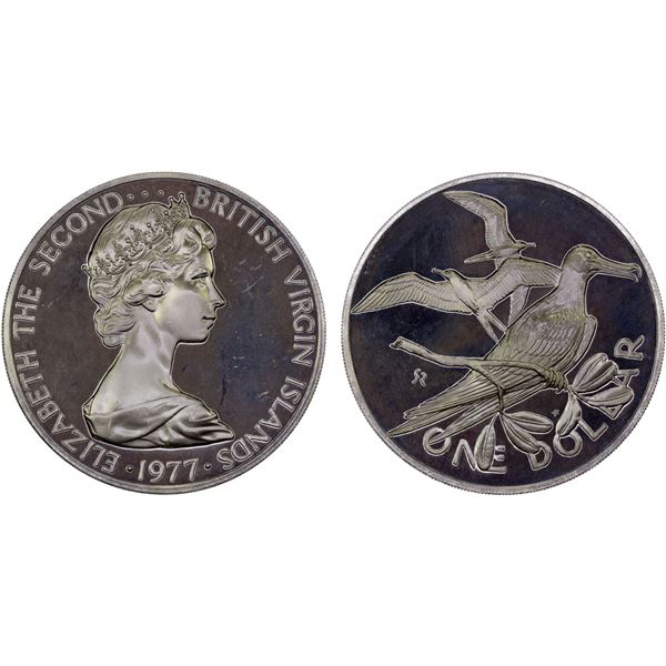 BRITISH VIRGIN ISLANDS: Elizabeth II, 1952-2022, AR dollar, 1977, Proof