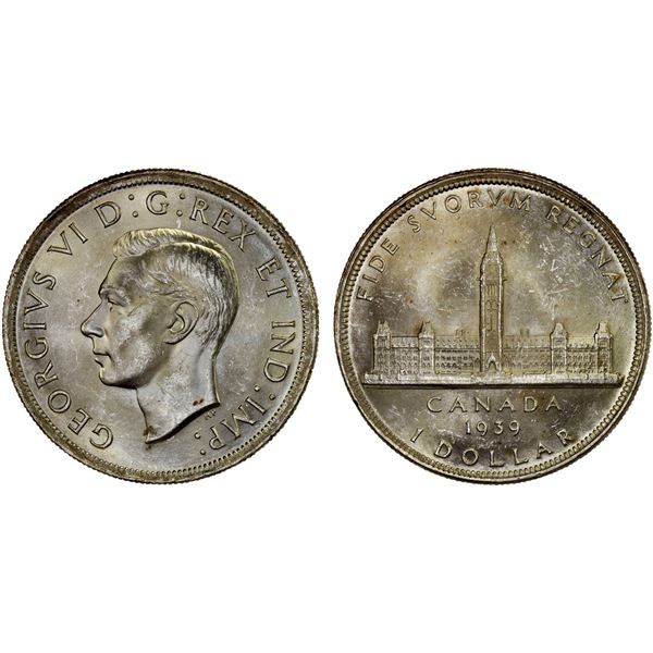 CANADA: George VI, 1936-1952, AR dollar, 1939, Unc