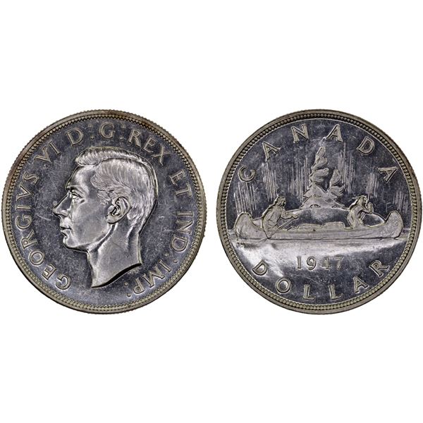 CANADA: George VI, 1936-1952, AR dollar, 1947, AU