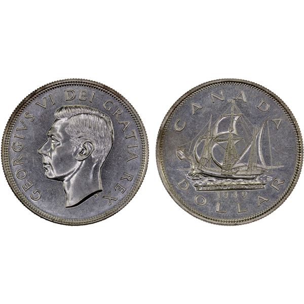 CANADA: George VI, 1936-1952, AR dollar, 1949, Unc