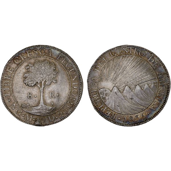 CENTRAL AMERICAN REPUBLIC: AR 8 reales, 1835-NG, VF-XF