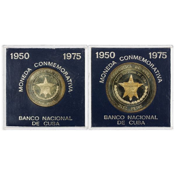CUBA: Republic, 2-coin proof set, 1975, Proof