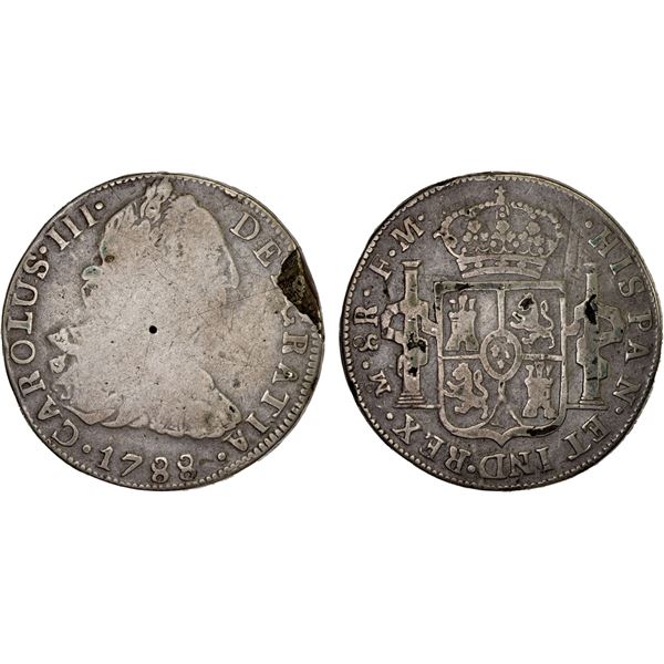 MEXICO: Carlos IV, 1788-1808, AR 8 reales (23.18g), 1788-Mo, Fine