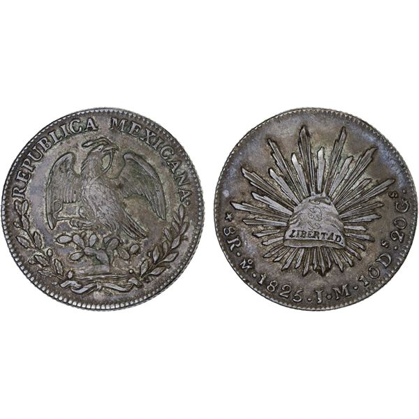 MEXICO: Republic, AR 8 reales (26.99g), Mexico City, 1825-Mo, VF-XF