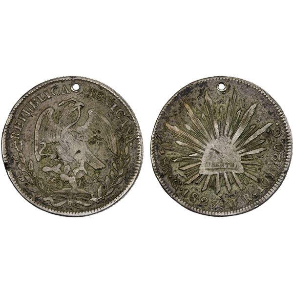 MEXICO: Republic, AR 8 reales (26.44g), Guanajuato, 1827-Go, F-VF