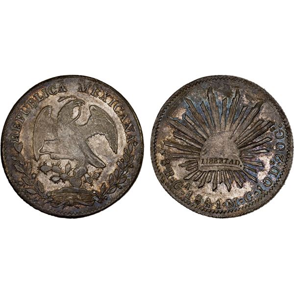 MEXICO: Republic, AR 8 reales (26.94g), Guadalajara, 1841-Ga, XF