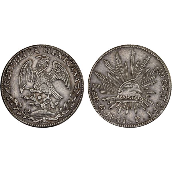 MEXICO: Republic, AR 8 reales (27.10g), Guanajuato, 1841/31-Go, VF-XF