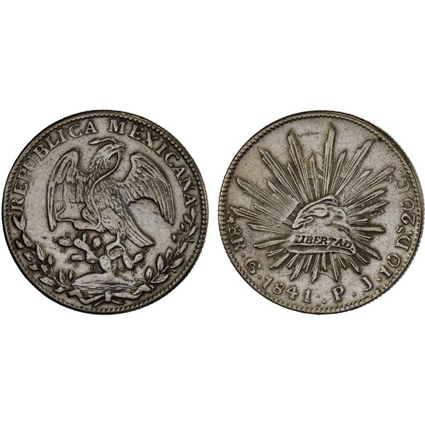 MEXICO: Republic, AR 8 reales (26.75g), Guanajuato, 1841/31-Go, VF-XF