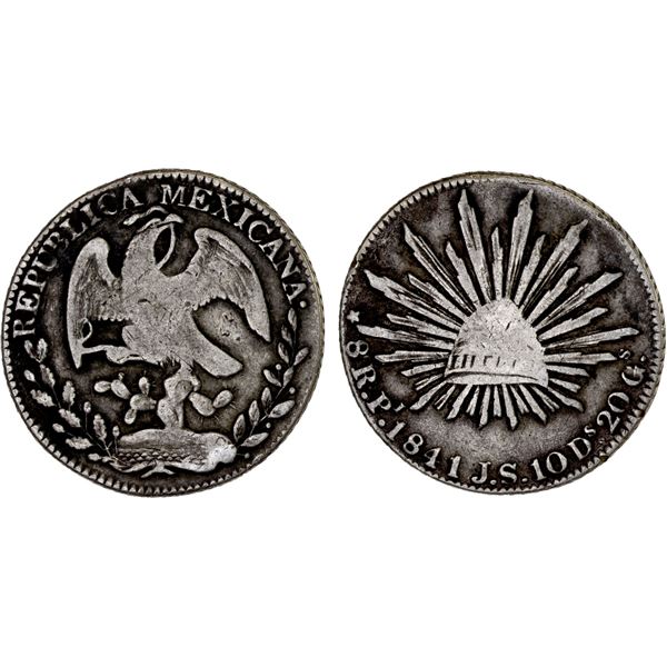 MEXICO: Republic, AR 8 reales (26.75g), San Luis Potosi, 1841-Pi, F-VF