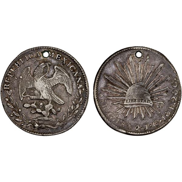 MEXICO: Republic, AR 8 reales (26.75g), Guadalajara, 1842-Ga, VF-XF
