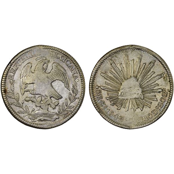 MEXICO: Republic, AR 8 reales (27.01g), Zacatecas, 1842-Zs, VF-XF