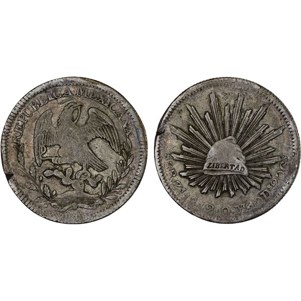 MEXICO: Republic, AR 8 reales (26.83g), Zacatecas, 1842-Zs, VF