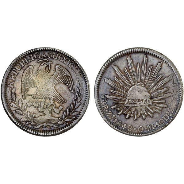MEXICO: Republic, AR 8 reales (26.86g), Zacatecas, 1842-Zs, VF