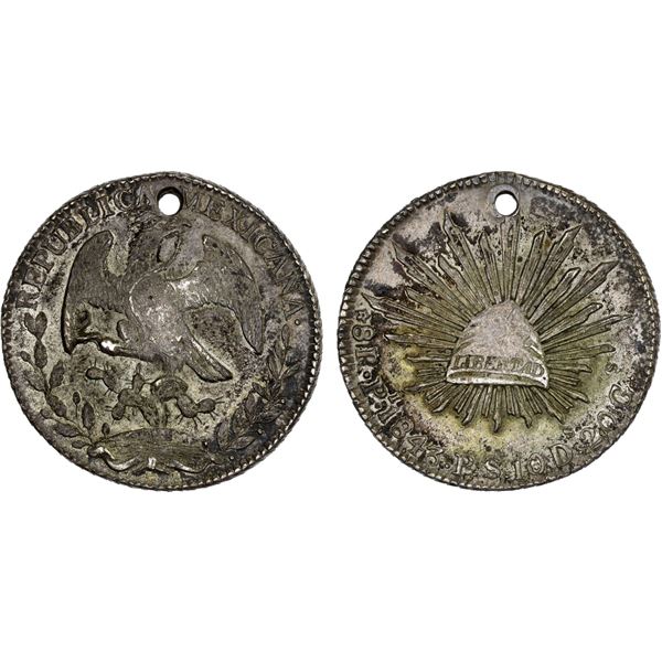 MEXICO: Republic, AR 8 reales (26.94g), San Luis Potosi, 1843-Pi, XF-AU